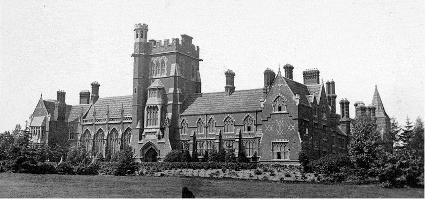 Historical image of the outside of Spring Hill College c1870.