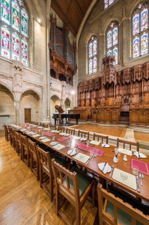The high table in the chapel, tableware