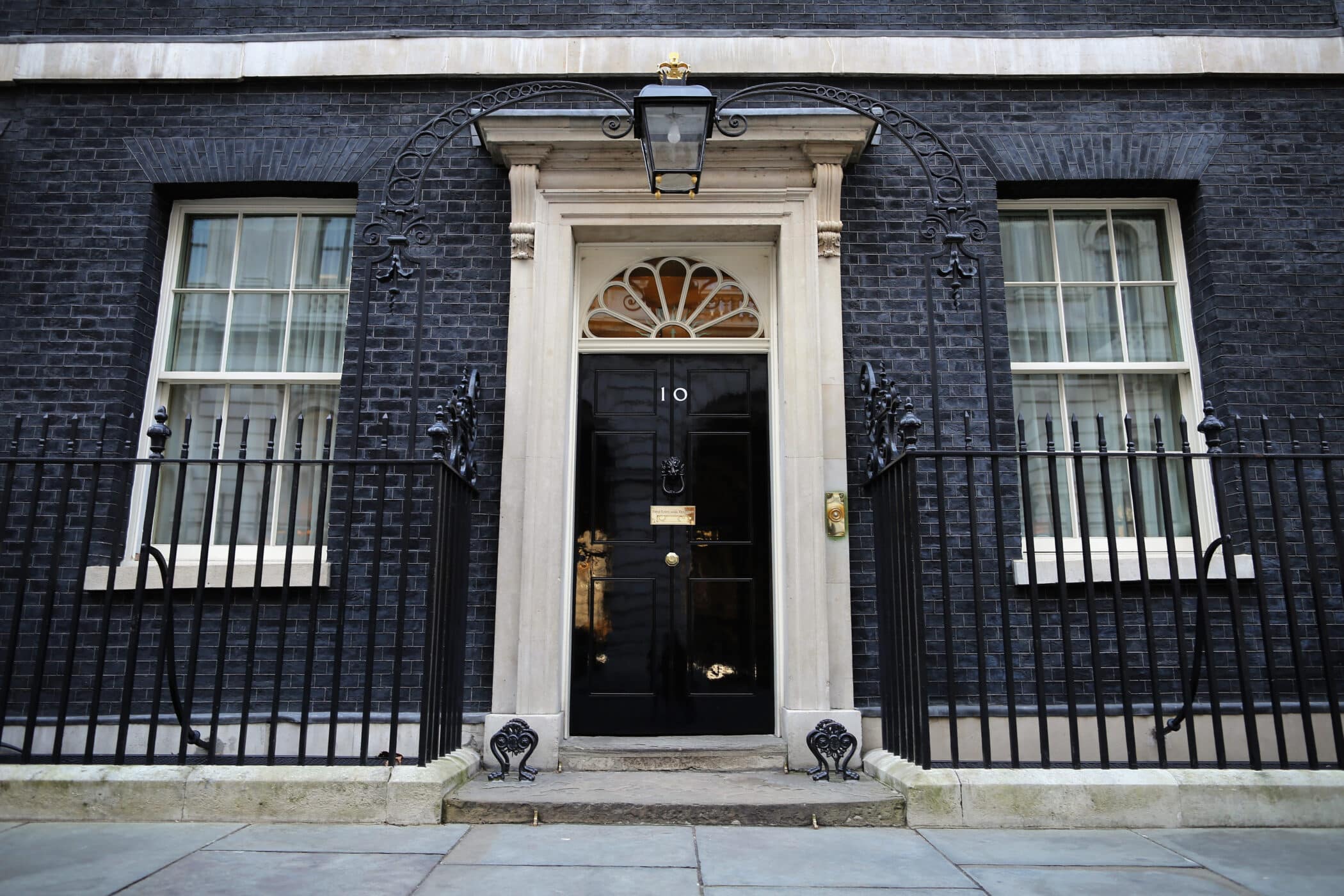 A general view of Number 10 Downing Street's front door
