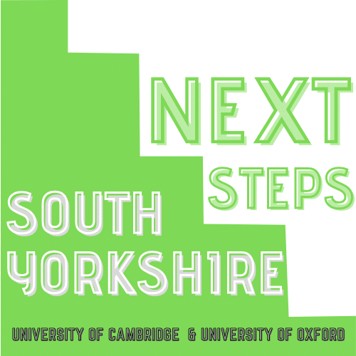 Next Steps South Yorkshire Logo. Bright green and white.