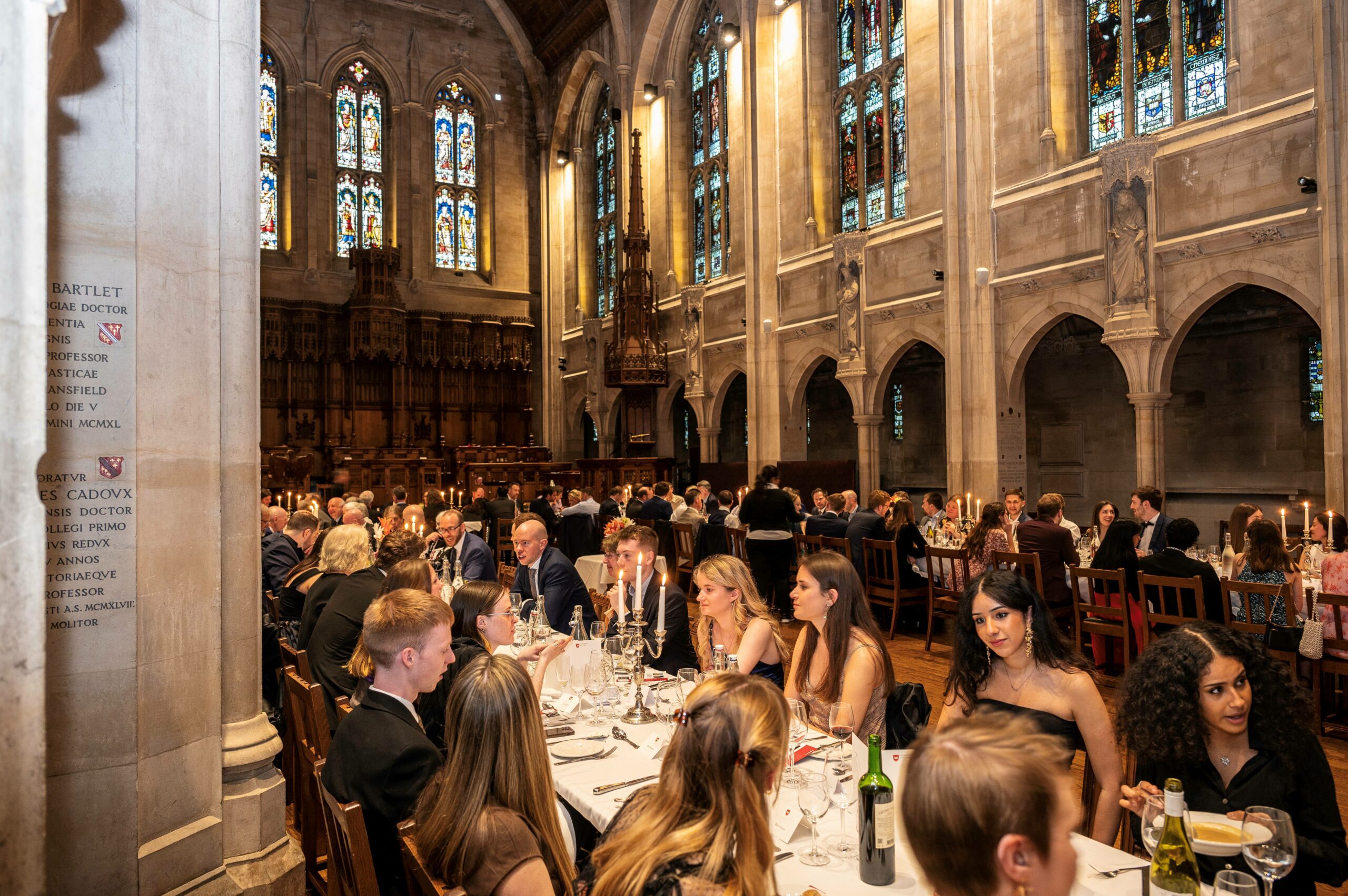 candle lit dinner at Mansfield Chapel Hall