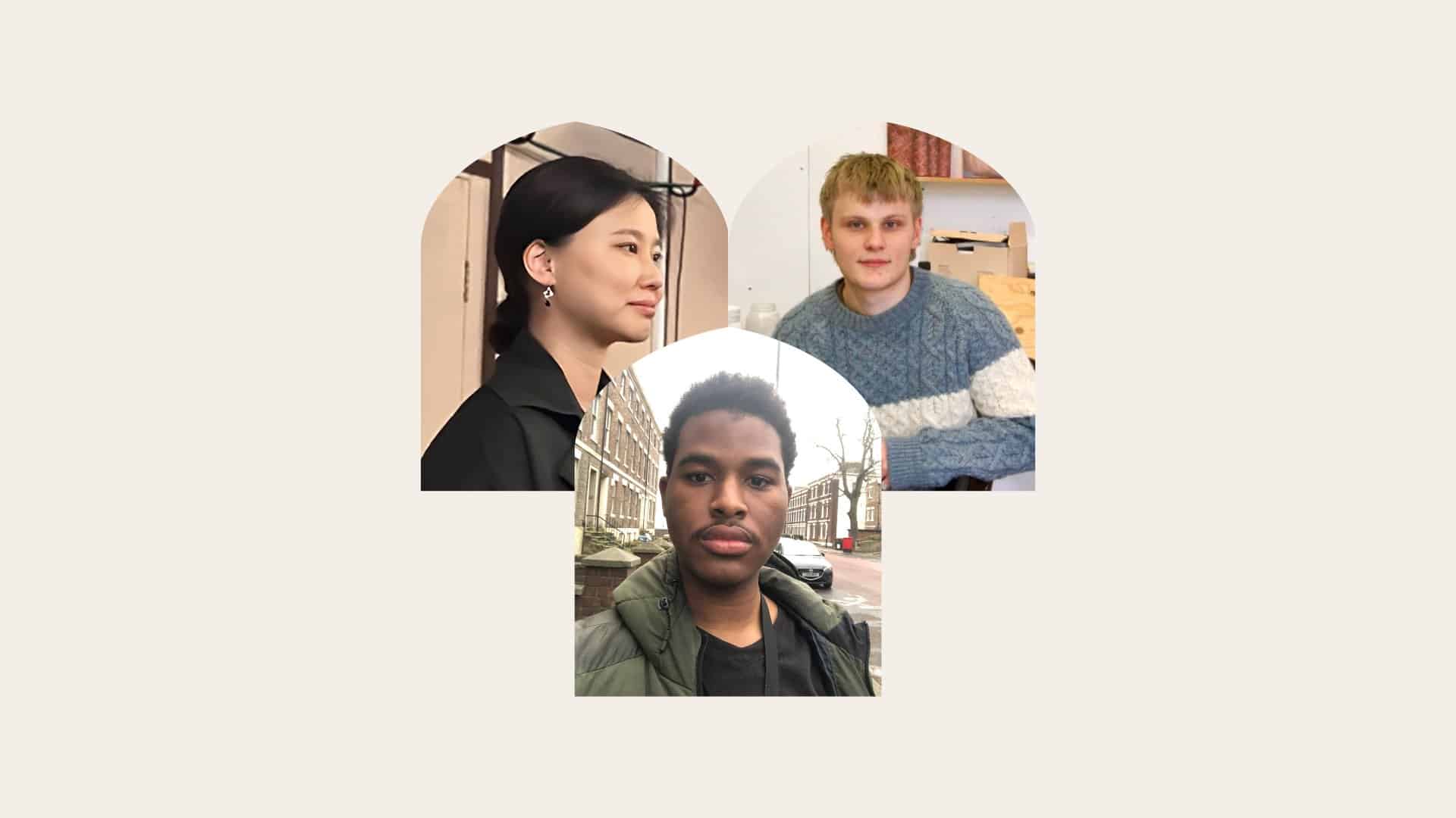 Eunjo Lee (left), Jamie Bragg (right) and Brandon Saunders (bottom)