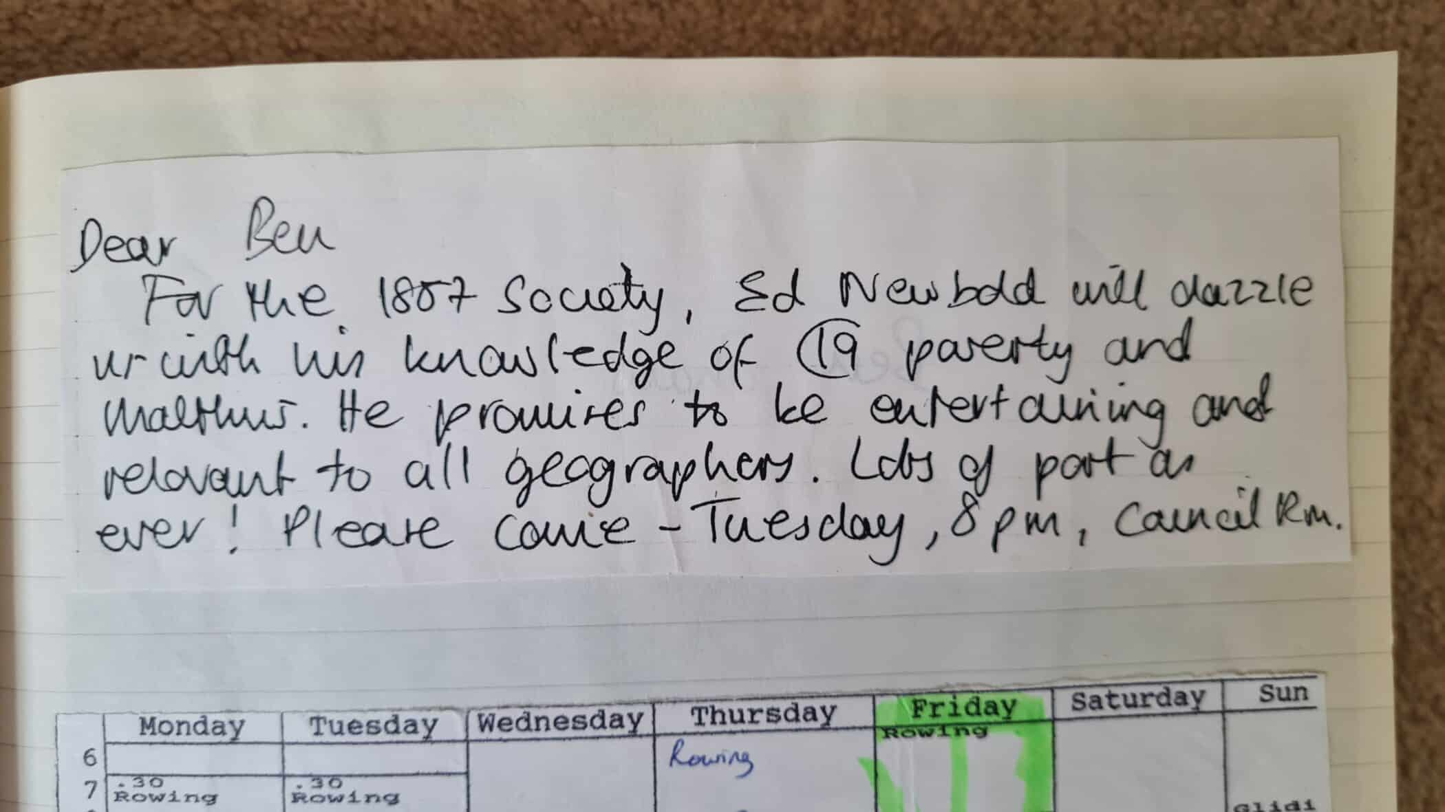 Invitation to the 1887 Society